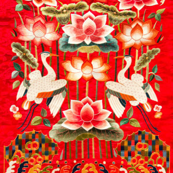 Han-Sang-soo Cranes embroidery