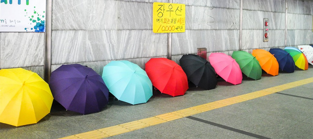 Seoul Subway umbrellas
